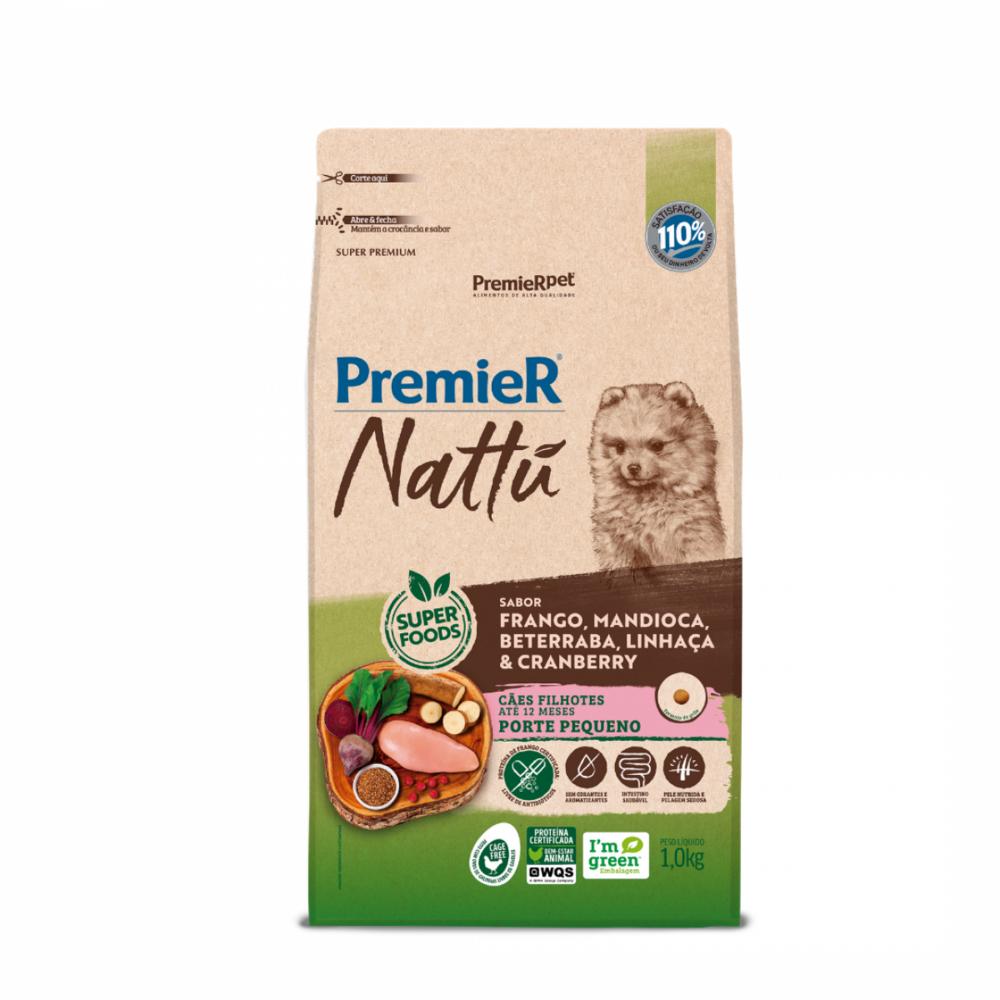 Ração Premier Nattu para Cães Filhotes de Raças Pequenas Sabor Mandioca 2.5kg