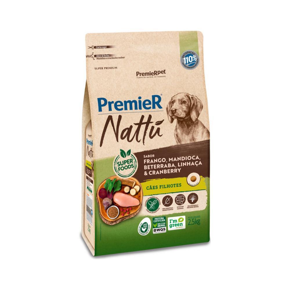 Nattu Core Cães Filhotes Frango, Mandioca, Beterraba, Linhaça e Cranberry