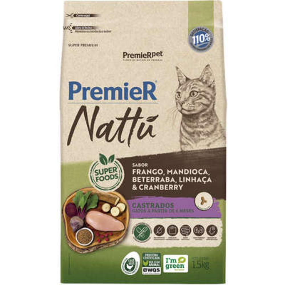 Nattu Core Gatos Castrados Frango, Mandioca, Beterraba, Linhaça e Cranberry