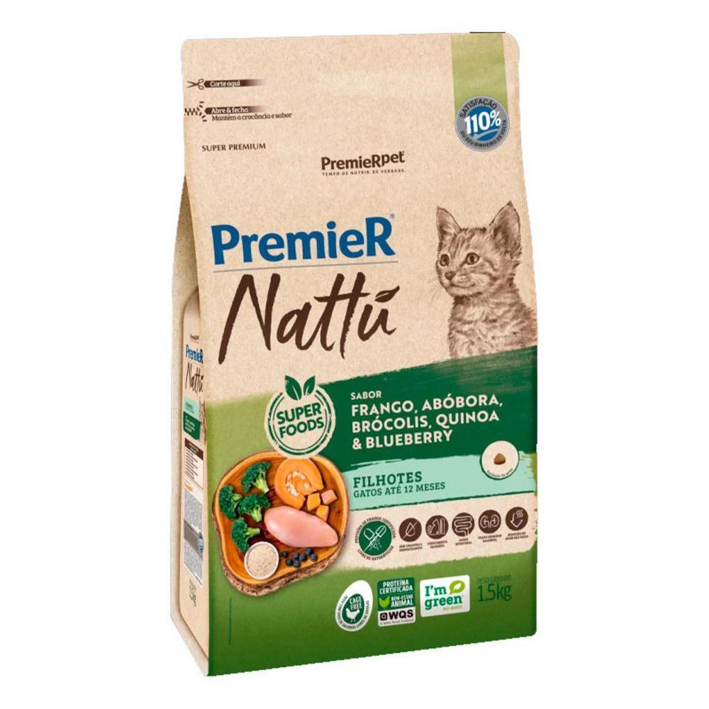 Nattu Core Gatos Filhotes Frango, Abóbora, Quinoa, Brócolis e Blueberry
