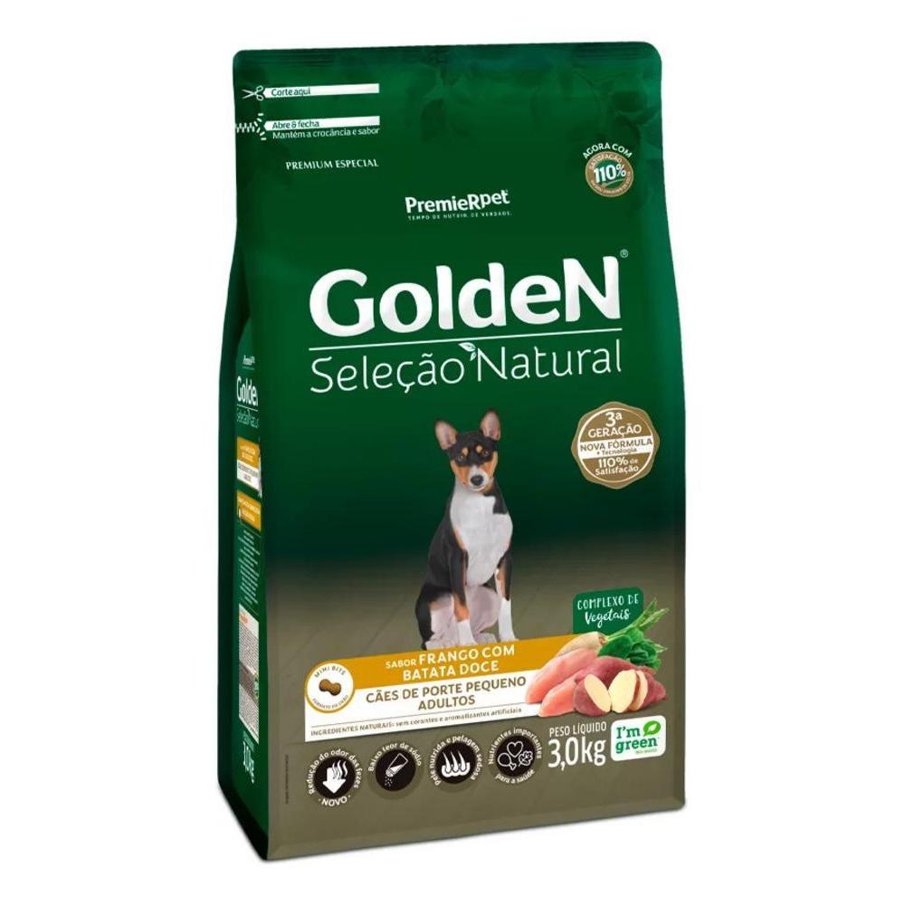 GoldeN Seleção Natural Cães Adultos Porte Pequeno Frango e Batata Doce