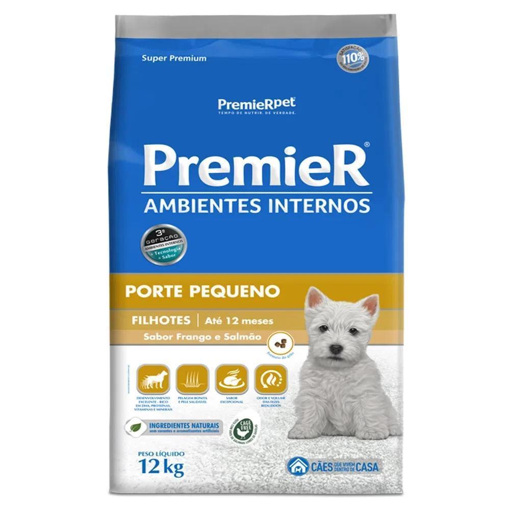 PremieR Ambientes Internos Cães Filhotes Porte Pequeno Frango e Salmão