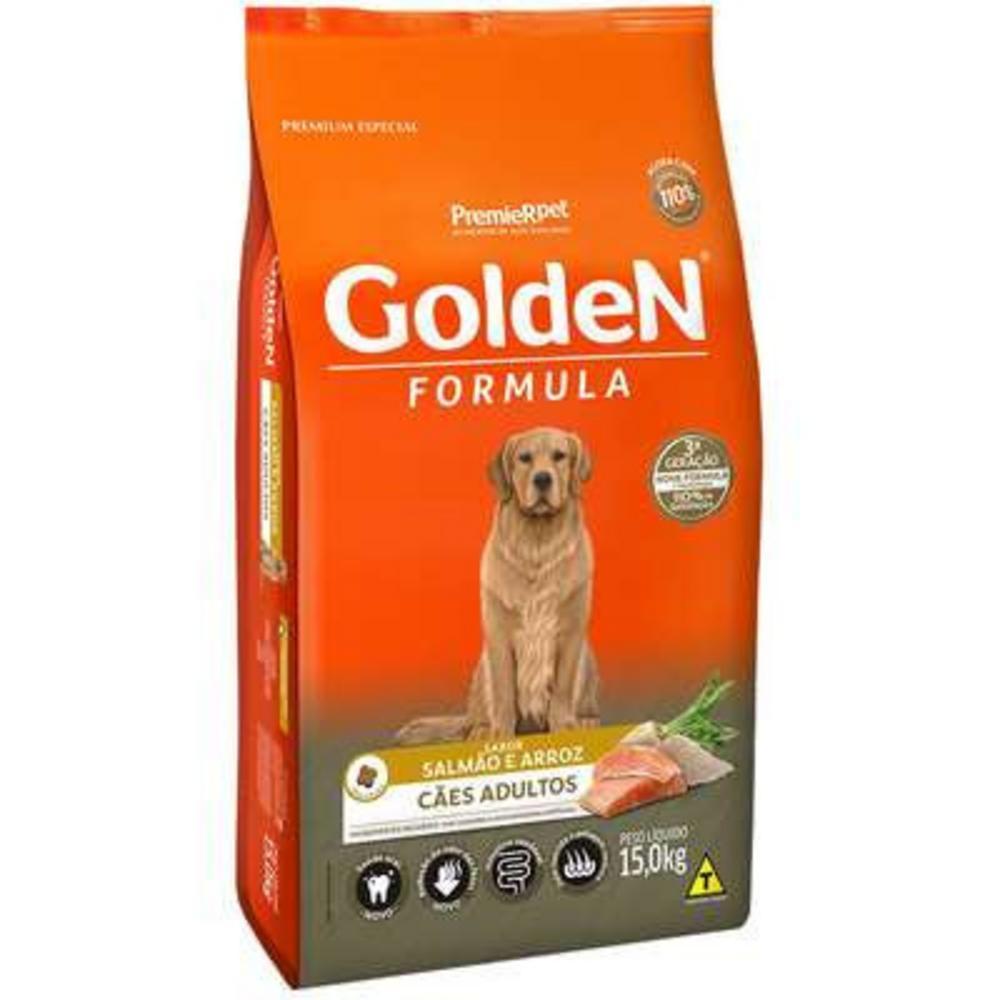 GoldeN Formula Cães Adultos Porte Grande Salmão e Arroz