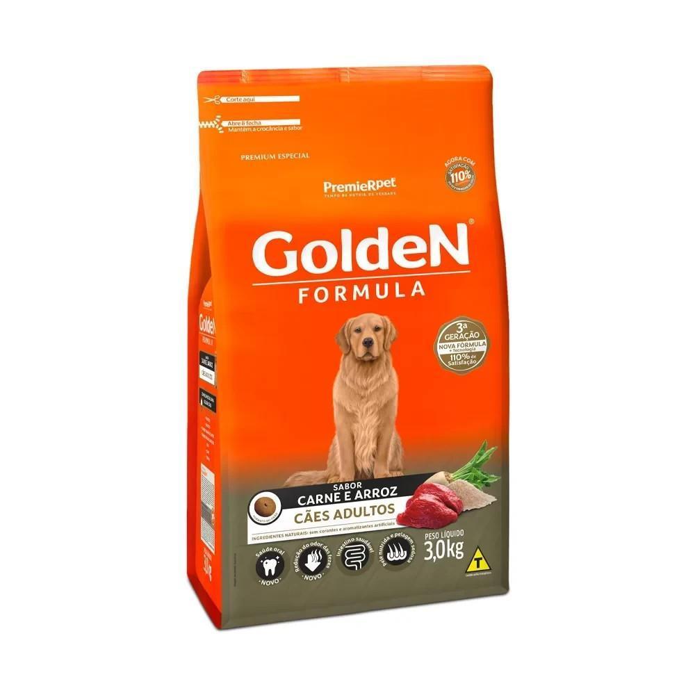 Ração Golden Fórmula Para Cães Pequeno Adultos Sabor Carne E Arroz 3kg
