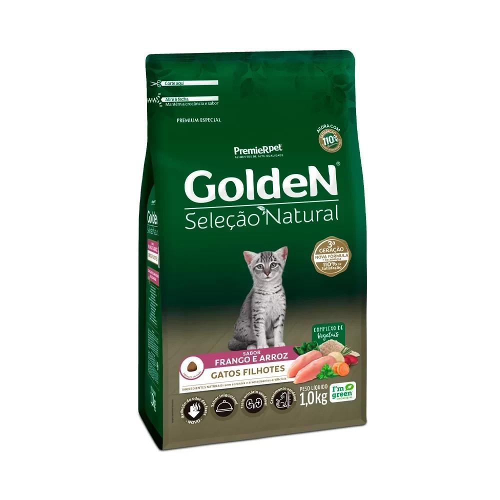 GoldeN Seleção Natural Gatos Filhotes Frango e Arroz