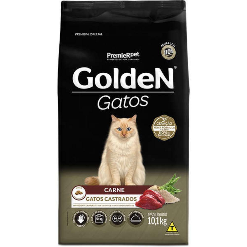 Ração pra Gatos Adultos Castrados Golden sabor Carne 10.1kg