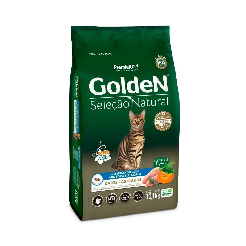 GoldeN Seleção Natural Gatos Castrados Frango, Abóbora e Alecrim