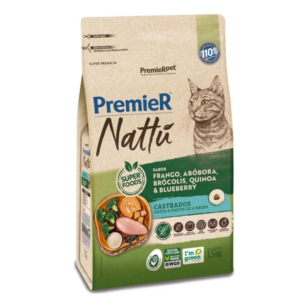 Nattu Core Gatos Castrados Frango, Abóbora, Quinoa, Brócolis e Blueberry