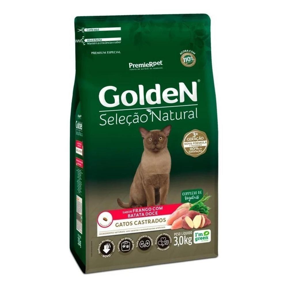 GoldeN Seleção Natural Gatos Castrados Frango e Batata Doce